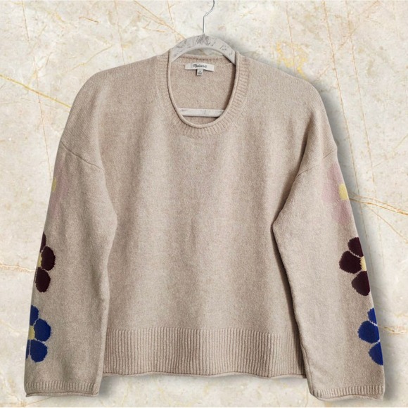 Madewell Wool Blend Pullover Floral Print Size Small - Picture 4 of 7
